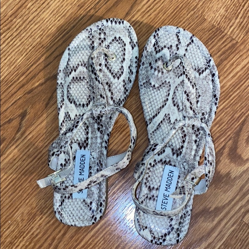 Steve madden thong snakeskin sandals